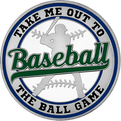 Dark Green "Baseball" with Navy Blue Outer Circular Borders